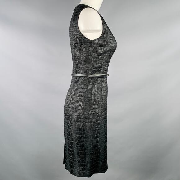 ELIE TAHARI Size 2 Black Polyester Blend Sleeveless Midi Dress - Picture 3 of 10